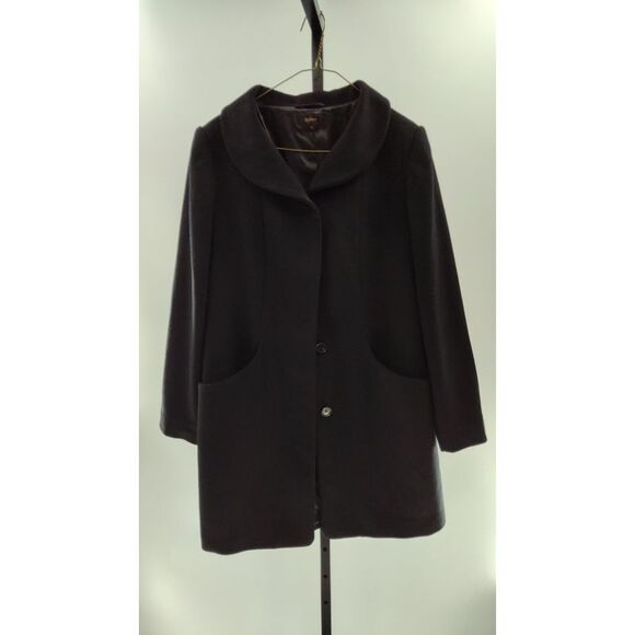 Quince Jackets & Blazers - Quince Women Italian Wool Cocoon Coat Black Outerwear L